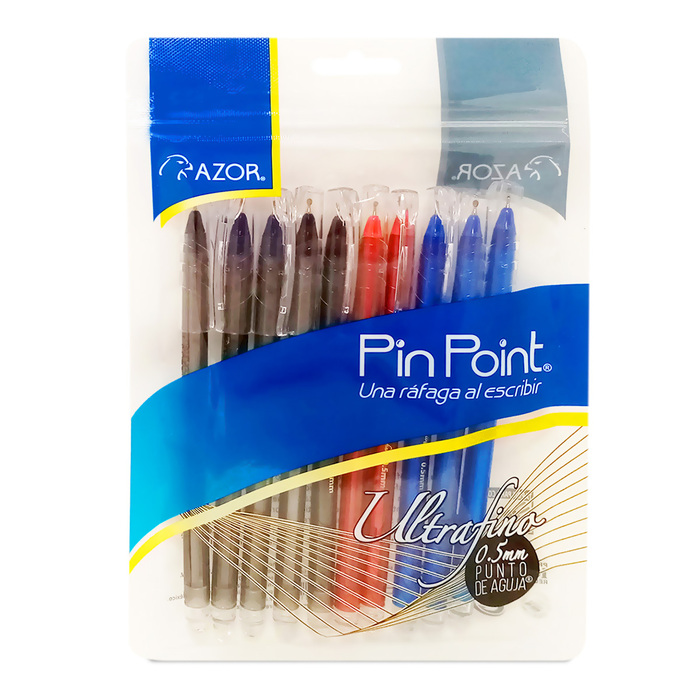 Pluma Razor Plumas Azor Pin Point / Punto ultrafino / Tinta negra roja azul / 10 ...